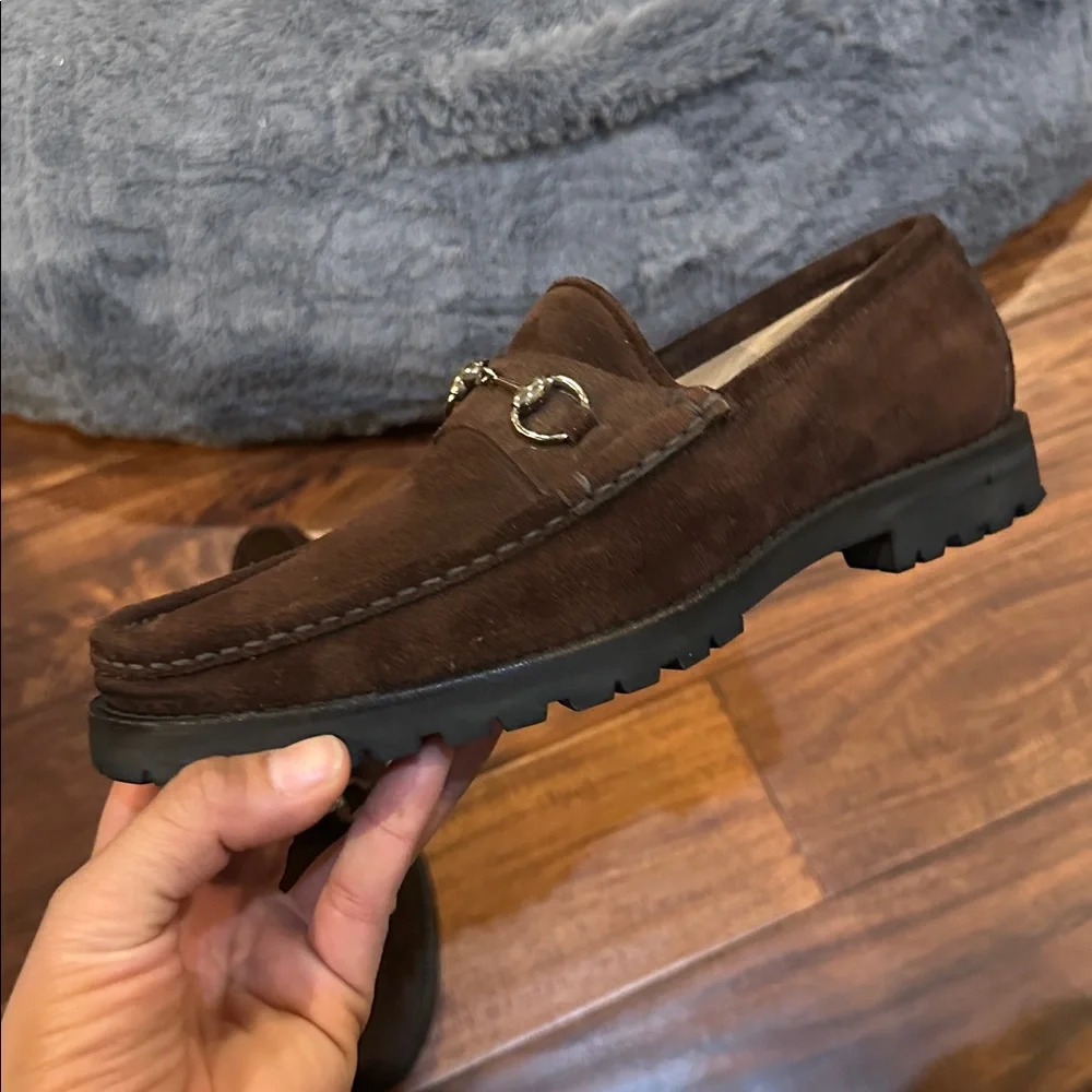 Gucci Women's Brown Suede Loafers - Picture 6 of 16